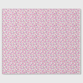 Fuchsia Roze Aquarel Bloementuin Cadeaupapier (Vlak)
