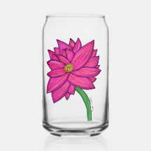 Fuchsia Roze Bloem met blauwe achtergrond Tote