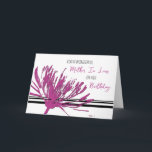Fuchsia Roze Bloem Moeder in Wet Verjaardag Kaart<br><div class="desc">en doordacht wenskaart voor moeder in de verjaardag van de wet met moderne zwarte en fuchsia roze bloemtekst en handgeletterde stijltekst.</div>