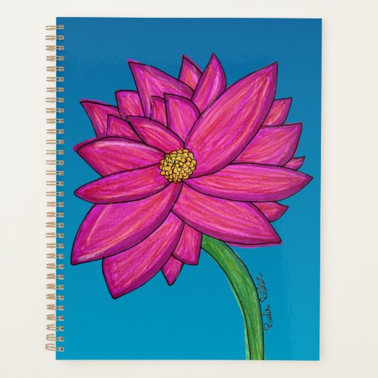 Fuchsia Roze Bloem Planner (Voorkant)