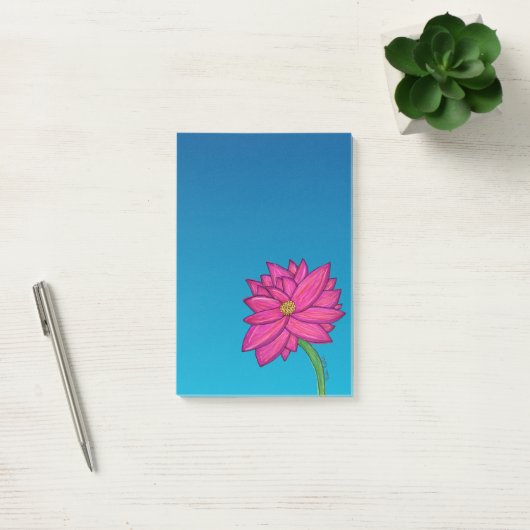 Fuchsia Roze Bloem Verticale Notities Post-it® Notes (Kantoor)