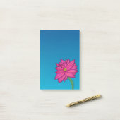 Fuchsia Roze Bloem Verticale Notities Post-it® Notes (Op bureau)