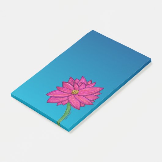 Fuchsia Roze Bloem Verticale Notities Post-it® Notes (Schuin)