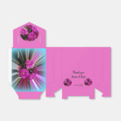 Fuchsia Roze Bloemen Bloemstuk Bruiloft Custom Bedankdoosjes (Uitgevouwen)