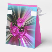 Fuchsia Roze Bloemen Bloemstuk Bruiloft Custom Bedankdoosjes (Achterkant)