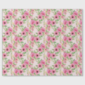 Fuchsia | Roze Bloemen inpakpapier (Vlak)