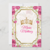 Fuchsia Roze Bloemen Mexicaanse Prinses Quiñceaner Kaart (Achterkant)