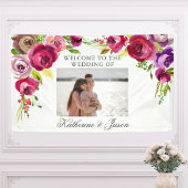 Fuchsia Roze Bloemen Romantische Foto Bruiloft Wel Spandoek