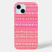 Fuchsia Roze Boho Strepen Patroon Schattige Case-Mate iPhone Case (Achterkant)