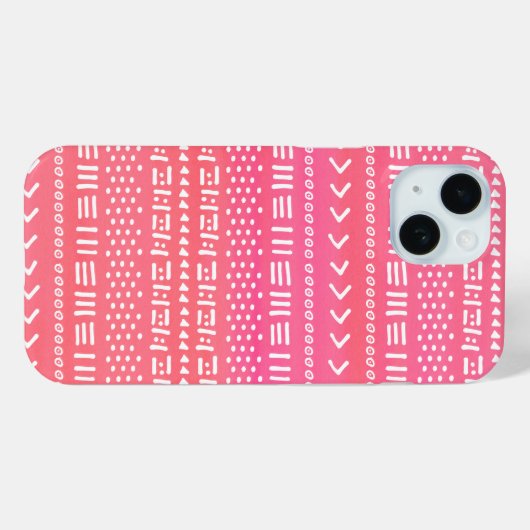 Fuchsia Roze Boho Strepen Patroon Schattige Case-Mate iPhone Case (Achterkant (horizontaal))