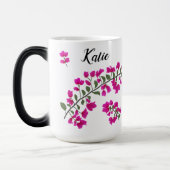 Fuchsia Roze Bougainvillea Gepersonaliseerde Mok (Links)