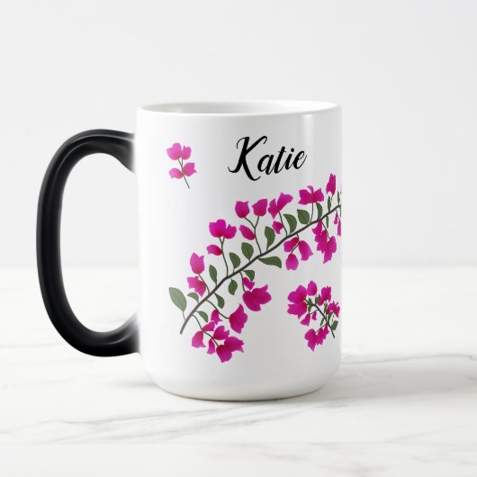 Fuchsia Roze Bougainvillea Gepersonaliseerde Mok (Links)