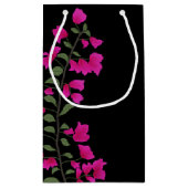 Fuchsia Roze Bougainvillea Monogram Gift Bag Klein Cadeauzakje (Achterkant)