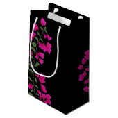 Fuchsia Roze Bougainvillea Monogram Gift Bag Klein Cadeauzakje (Achterkant Gekanteld)