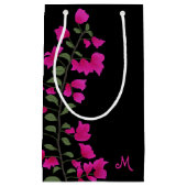 Fuchsia Roze Bougainvillea Monogram Gift Bag Klein Cadeauzakje (Voorkant)