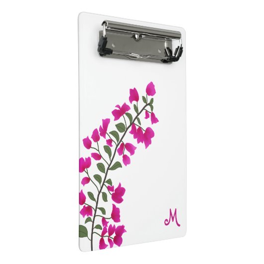 Fuchsia Roze Bougainvillea Monogram Mini Klembord (Schuin)