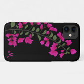 Fuchsia Roze Bougainvillea Monogram Telefoon Case (Achterkant (horizontaal))