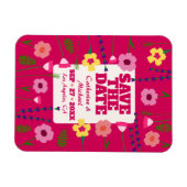 Fuchsia Roze Bright & Bold Kleurrijke Bloemen Magneet (Horizontaal)