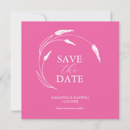 Fuchsia Roze Bruiloft Save The Date Sjablonen Kaart