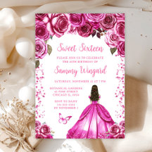 Fuchsia Roze Bruin Haar Prinses Sweet Sixteen