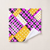 Fuchsia roze en geel bad handdoek (Wasdoekje)