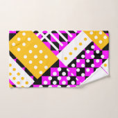 Fuchsia roze en geel bad handdoek (Handdoek)