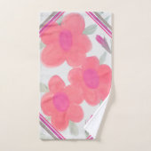 Fuchsia roze en groen bad handdoek (Handdoek)