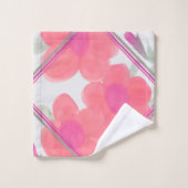 Fuchsia roze en groen bad handdoek (Wasdoekje)
