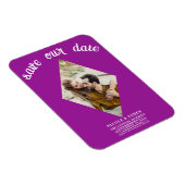 Fuchsia Roze Foto Bruiloft Save the Date Magneet (Rechterzijde)