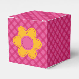 Fuchsia roze gebluste bloem schattig meisje bedankdoosjes