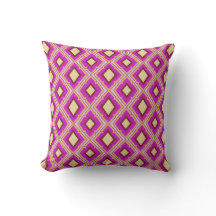 Fuchsia Roze Geel Diamant Patroon 