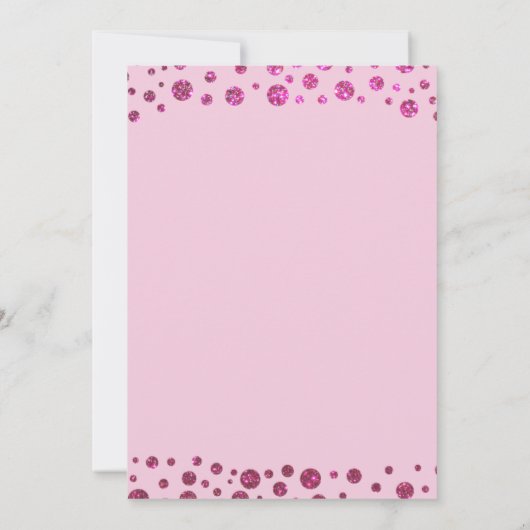Fuchsia Roze Glitter Confetti Border Verjaardag Kaart (Achterkant)