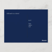 Fuchsia Roze Goud Marineblauw Trouw-Huwelijk RSVP Briefkaart (Achterkant)