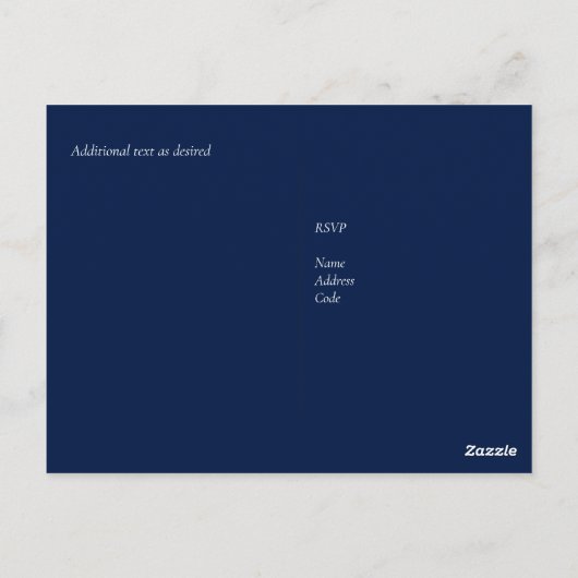Fuchsia Roze Goud Marineblauw Trouw-Huwelijk RSVP Briefkaart (Achterkant)