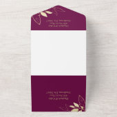 Fuchsia Roze & Gouden Pioen Bloemendessin All In O All In One Uitnodiging (Buitenkant)