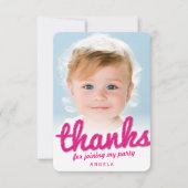 Fuchsia Roze Grote Schets Bedankt Kinderverjaardag (Voorkant)