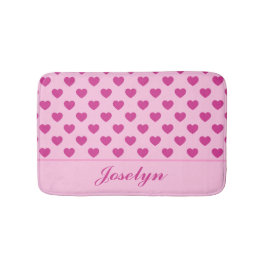 Fuchsia Roze Hart Patroon Handgeschreven Naam y2k Badmat