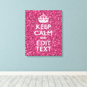 Fuchsia roze houden kalm met Jouw tekst Canvas Afdruk (Insitu (Houten vloer))