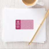 Fuchsia roze houden kalm met Jouw tekst Etiket (Insitu)