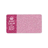 Fuchsia roze houden kalm met Jouw tekst Etiket (Voorkant)