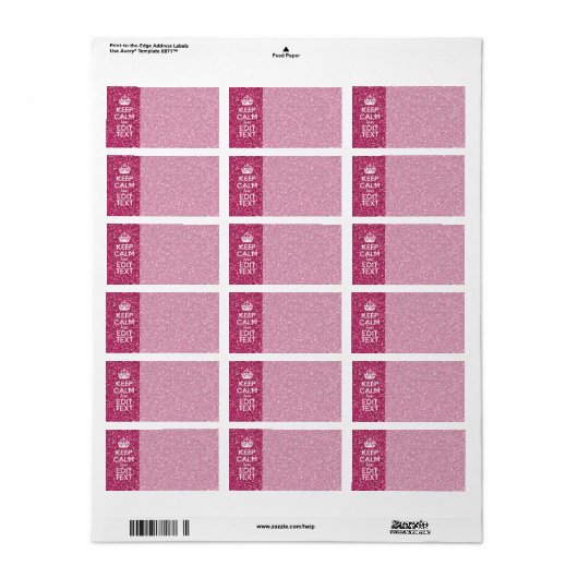 Fuchsia roze houden kalm met Jouw tekst Etiket (Full Sheet)