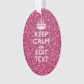 Fuchsia roze houden kalm met Jouw tekst Ornament (voorkant)