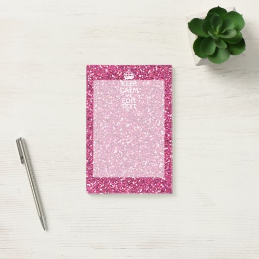 Fuchsia roze houden kalm met Jouw tekst Post-it® Notes (Kantoor)
