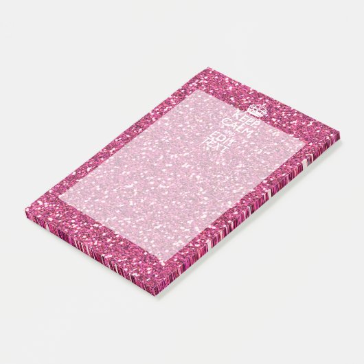 Fuchsia roze houden kalm met Jouw tekst Post-it® Notes (Schuin)