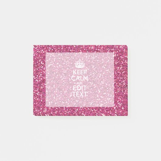Fuchsia roze houden kalm met Jouw tekst Post-it® Notes (Voorkant)