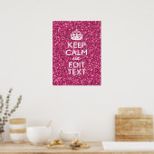 Fuchsia roze houden kalm met Jouw tekst Poster (Keuken)