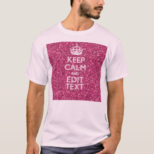 Fuchsia roze houden kalm met Jouw tekst T-shirt