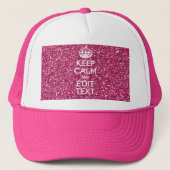 Fuchsia roze houden kalm met Jouw tekst Trucker Pet (Voorkant)