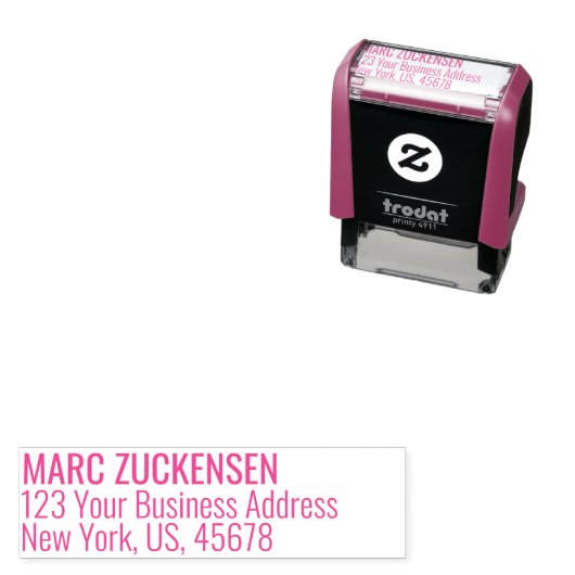 FUCHSIA ROZE INKT retouradres Zelfinktende Stempel (In situ)