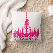 Fuchsia Roze Kroonluchter Designer Kussen (Deken)